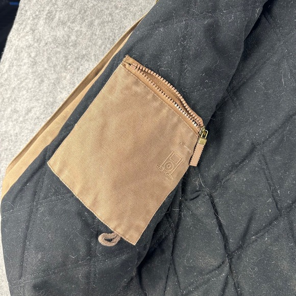 Canvas Barn Chore Jacket Quilt Lined Brown Work Thrash Distress Small OVERSIZED - Picture 6 of 16